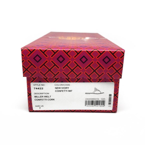 Tory Burch Miller Cork Sandals New Ivory Confetti - Picture 9 of 10